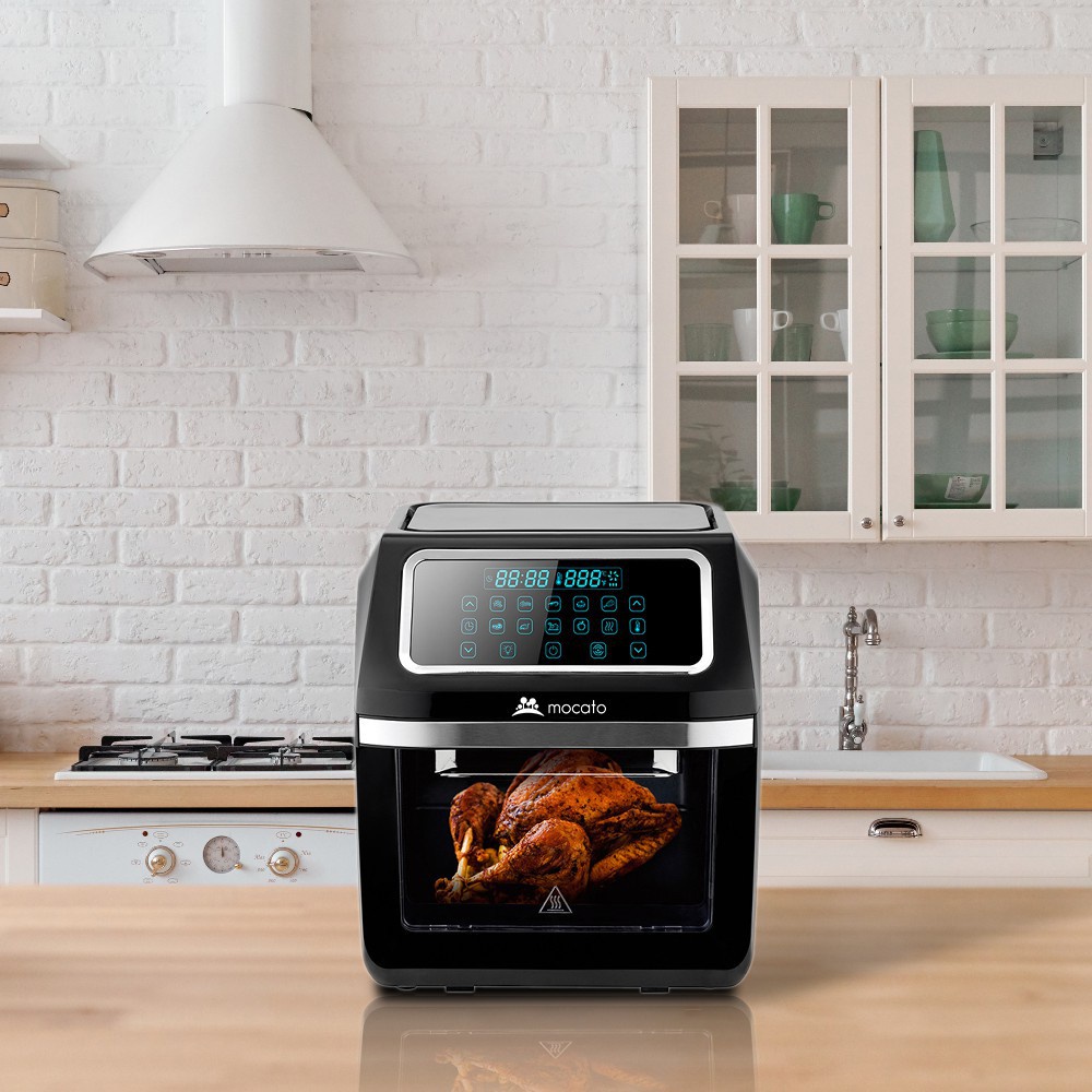 Nồi Chiên Không Dầu Kiêm Lò Nướng Dung Tích 10L MOCATO M607 1800W, Nồi Chiên Ko Khí (Không Kèm Lồng Rang, Xiên Nướng)