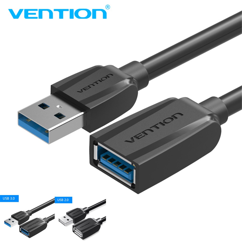 Dây cáp dữ liệu sạc mở rộng Vention USB 2.0 3.0 từ đầu sang cổng cho máy in/bàn phím/chuột/đĩa U/điện thoại