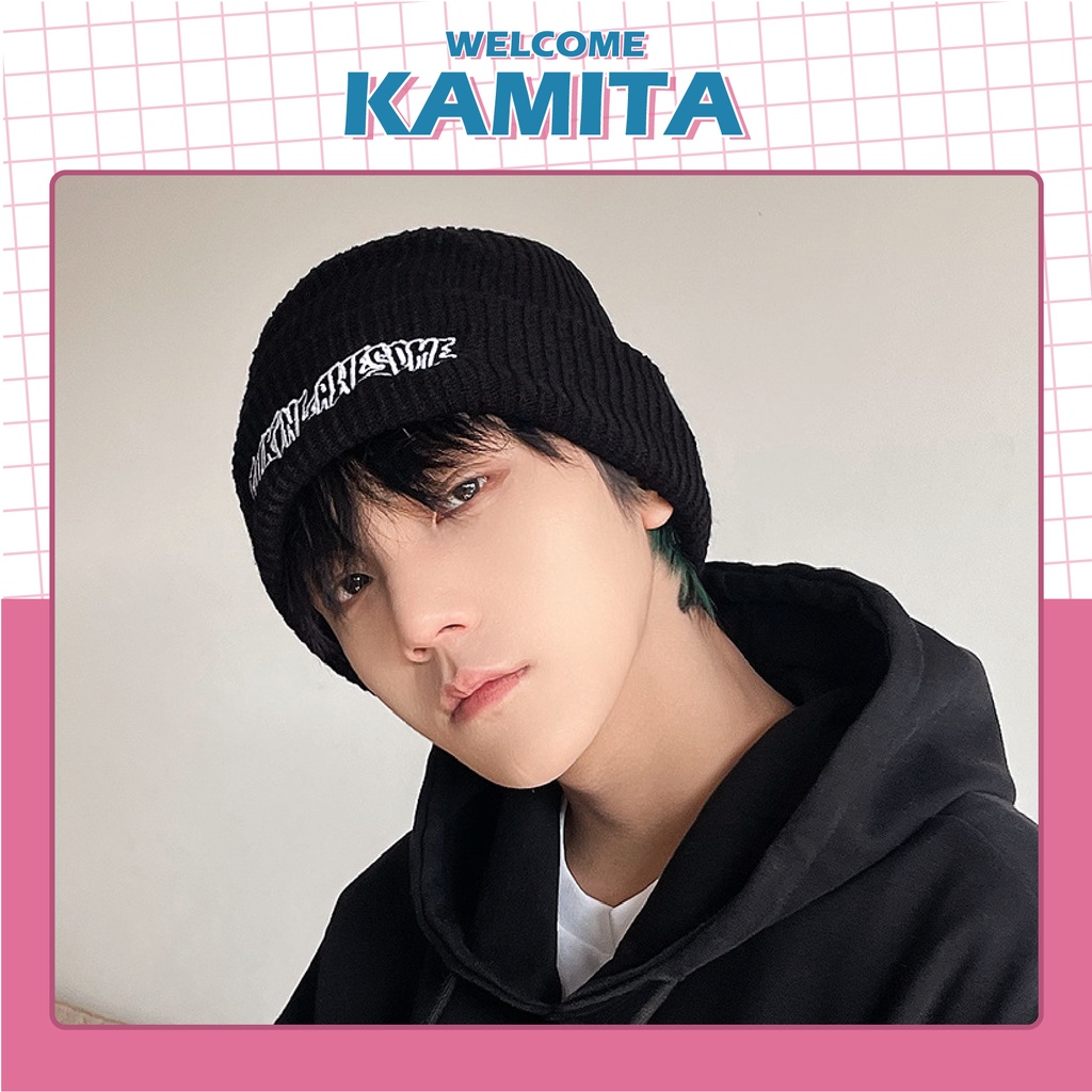 Mũ Len Beanie Thêu Chữ Fucking Awesome KAMITA Phong Cách Hiphop, Nón Len Đẹp Unisex Nam Nữ Giá Rẻ Mùa Đông Hàn Quốc ML29