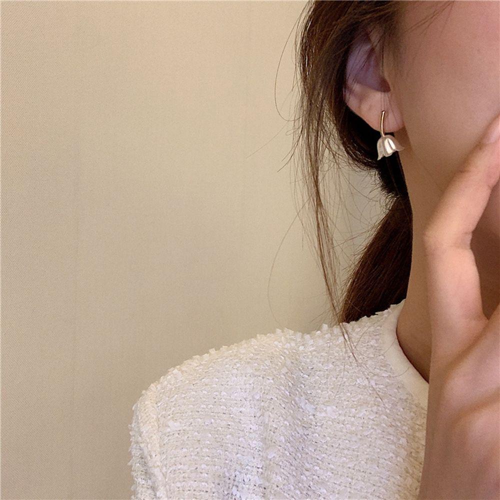 Vanes1 Bông Tai Hoa Tulip Lãng Mạn Cho Nữ|Khuyên Tai Kim Phong Cách Pháp Cho Nữ