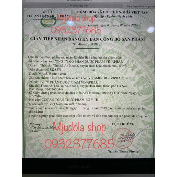 Viên bổ sung Vitamin 3B B1-B6-B12 (hộp 100 viên)