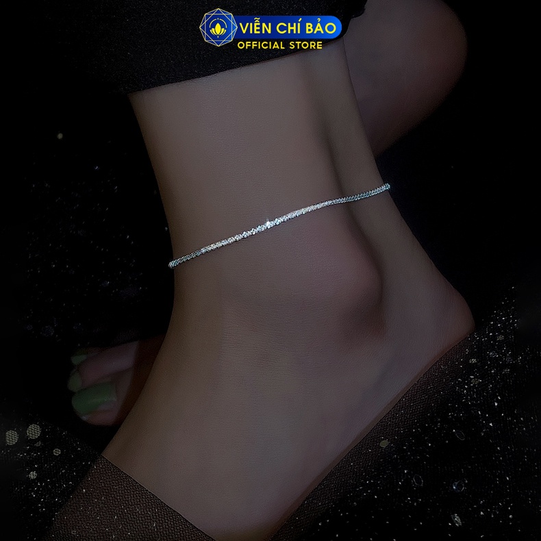 Lắc chân bạc nữ xoắn lấp lánh chất liệu bạc 925 thời trang phụ kiện trang sức nữ Viễn Chí Bảo L500174