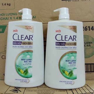 Dầu gội Clear bạc hà mát lạnh 1kg 4 chai lớn
