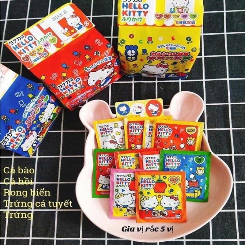 Gia vị rắc cơm Hello Kitty 5g*20 gói Nhật Bản