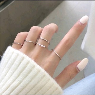 set 5 nhẫn phong cách Hàn Quốc