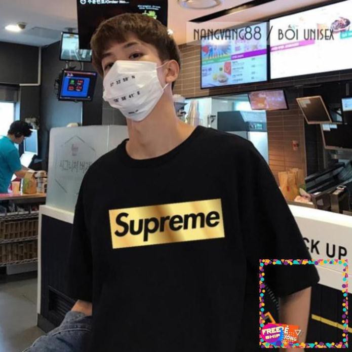 [SUPER] [SALE] (SALE) Áo Thun Tay Lỡ Unisex Supreme Siêu Đẹp vải cotton thoáng mát