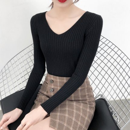 Áo len tăm cổ tim dài tay thanh lịch nhẹ nhàng - thu đông 2020 | BigBuy360 - bigbuy360.vn