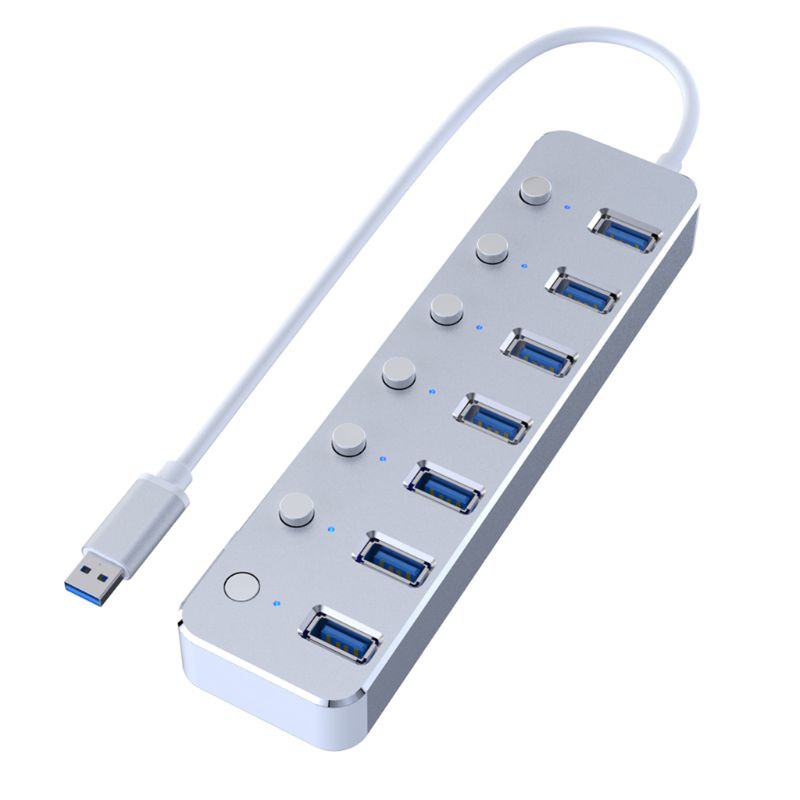 Bộ Chia 7 Cổng Usb 3.0 Kèm Công Tắc Bật / Tắt Tiện Dụng