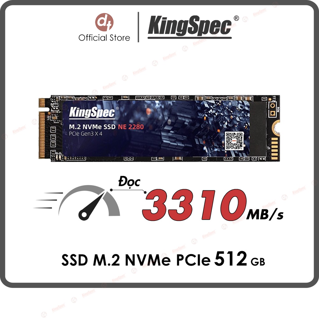 [Mã BMBAU300 giảm 10% đơn 499K] Ổ cứng SSD KingSpec 512GB , M2 PCIe NVMe | NX 512 - Hàng Chính Hãng