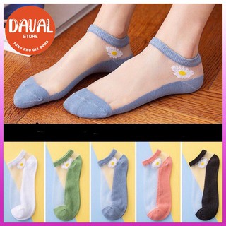 [5 ĐÔI] Tất nữ🚀Tất lưới hoa cúc chất liệu nềm mại thoải mái HC01