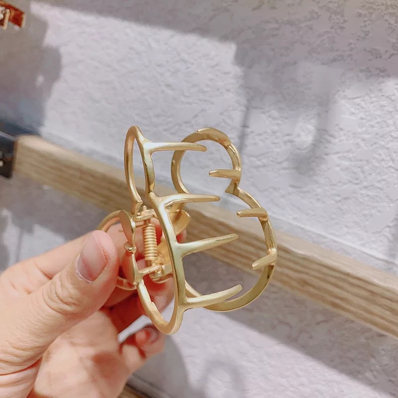 Kẹp Tóc Kim Loại Nhám Hình Chuột Mickey Thời Trang Hàn Quốc Cho Nữ