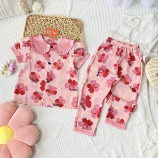 Bộ quần áo ngủ pijama cộc tay thiết kế từ lụa mango họa tiết xinh xắn cho - ảnh sản phẩm 2