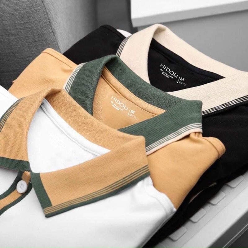 Áo Polo Nam Hidoli viền cổ thanh lịch vải cá sấu Cotton cao cấp thoáng mát chuẩn form