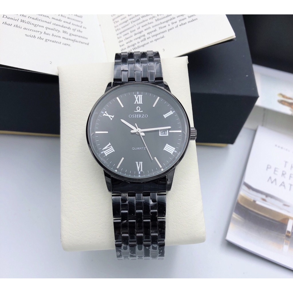 Đồng hồ nam Oshrzo Dây kim loại thép sang trọng + Tặng hộp đồng hồ + Pin