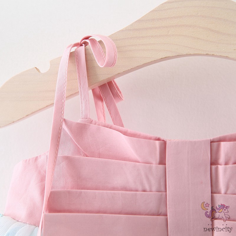 Đầm xòe hai dây in họa tiết đáng yêu cho bé gái