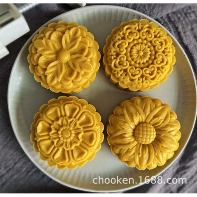Khuôn trung thu 4 mặt hoa cúc
