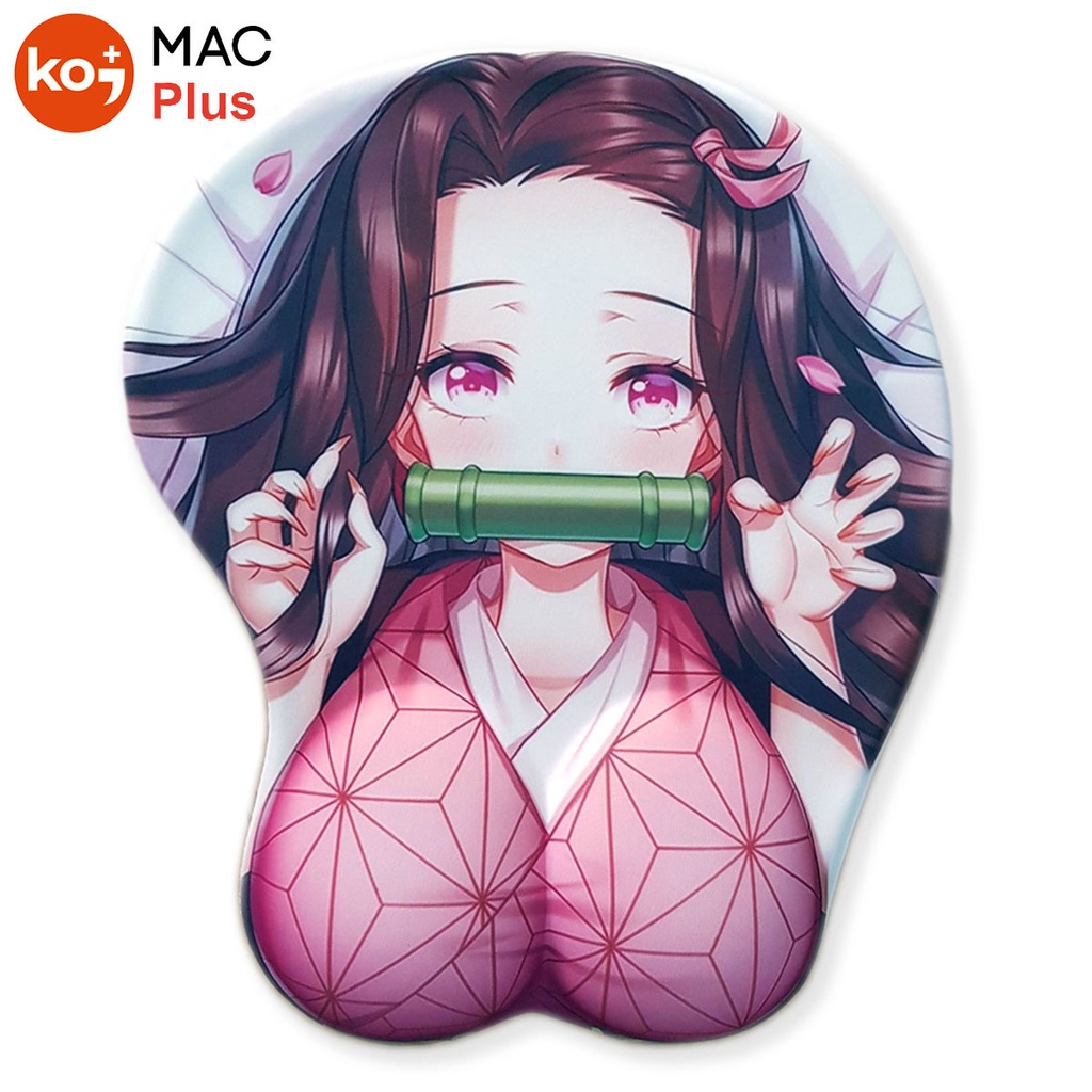 Lót Chuột Máy Tính Anime 3D Kimetsu no Yaiba, Nezuko Đệm Tay Silicon Thiết Kế Độc Đáo, Dễ Thương