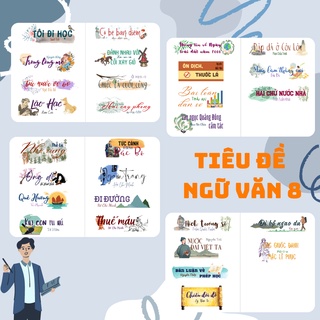 Sticker tiêu đề ngữ văn 8, tự cắt
