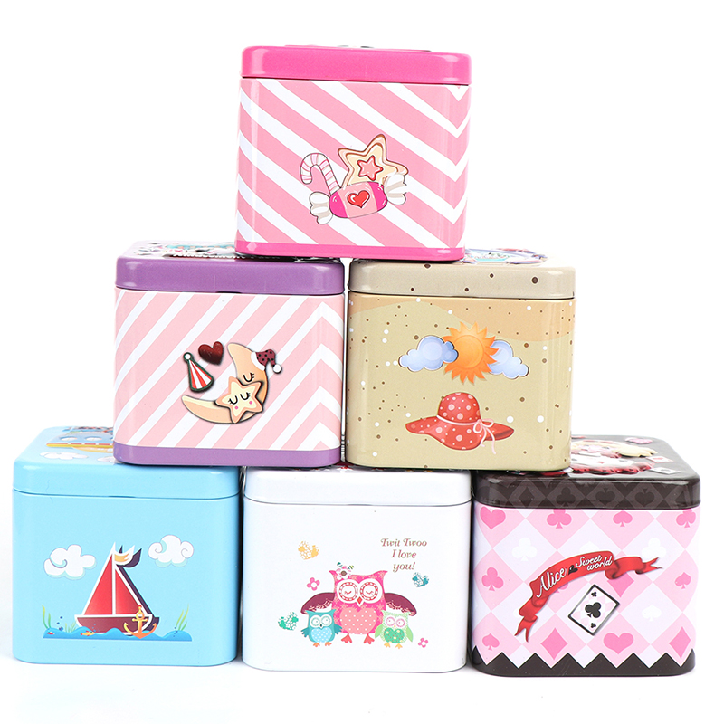 Hộp thiếc đựng trang sức / kẹo nhiều màu sắc tùy chọn