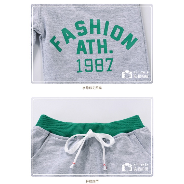 Quần đùi SOFFNY vải cotton ống rộng cá tính thoải mái cho bé trai
