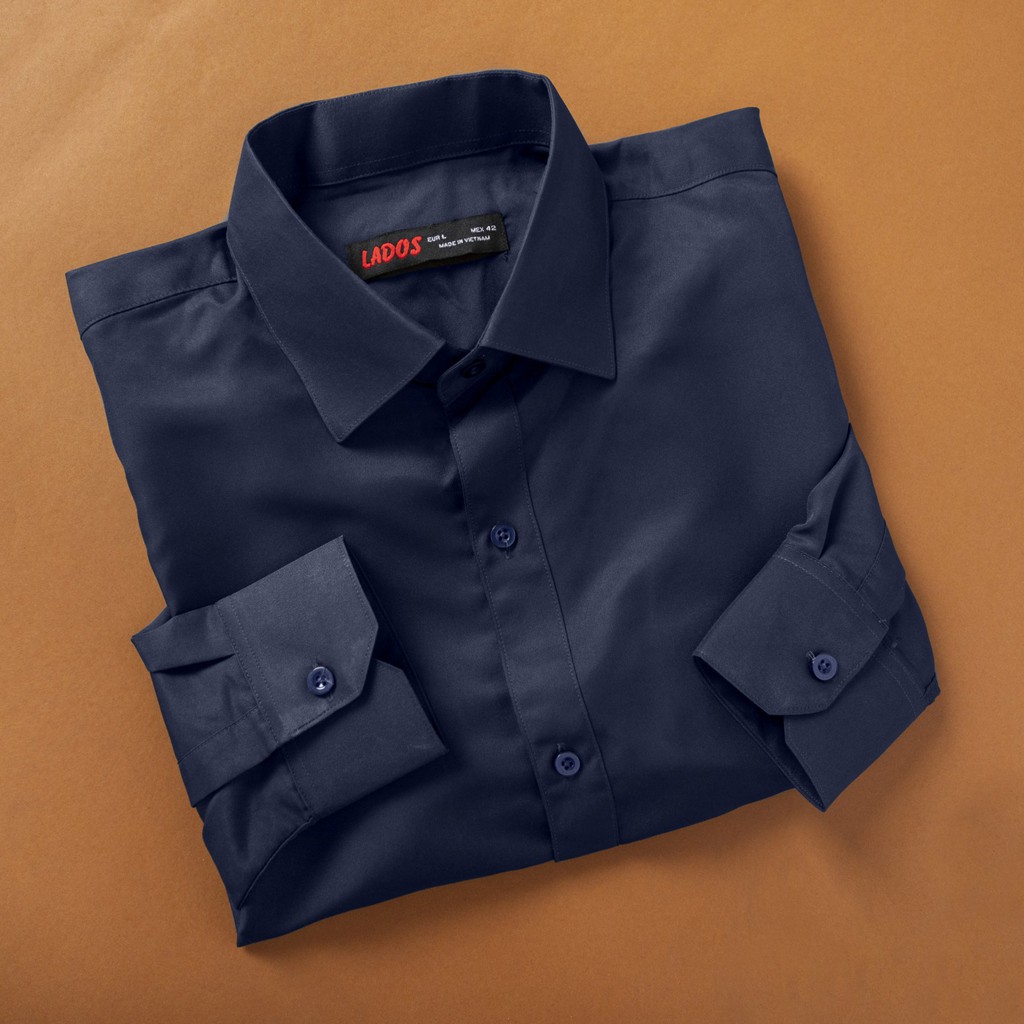 Áo sơ mi trơn tay dài nam LADOS - 3779 chất lụa mịn cao cấp có bigsize | BigBuy360 - bigbuy360.vn