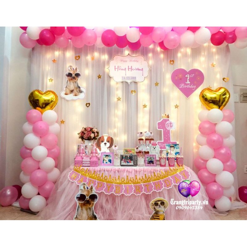 Combo set bóng trang trí sinh nhật chuẩn đầy đủ cho bé MS123