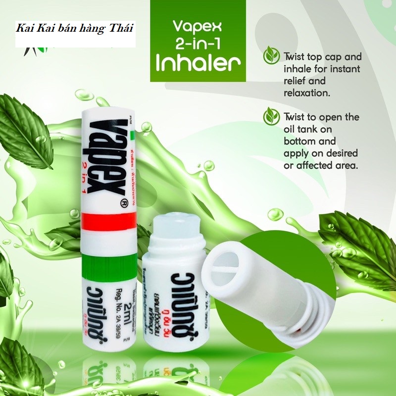 Ống Hít Thông Mũi Viêm Xoang Vapex Hương Bạc Hà Bạch Đàn Thái Lan Chính Hãng