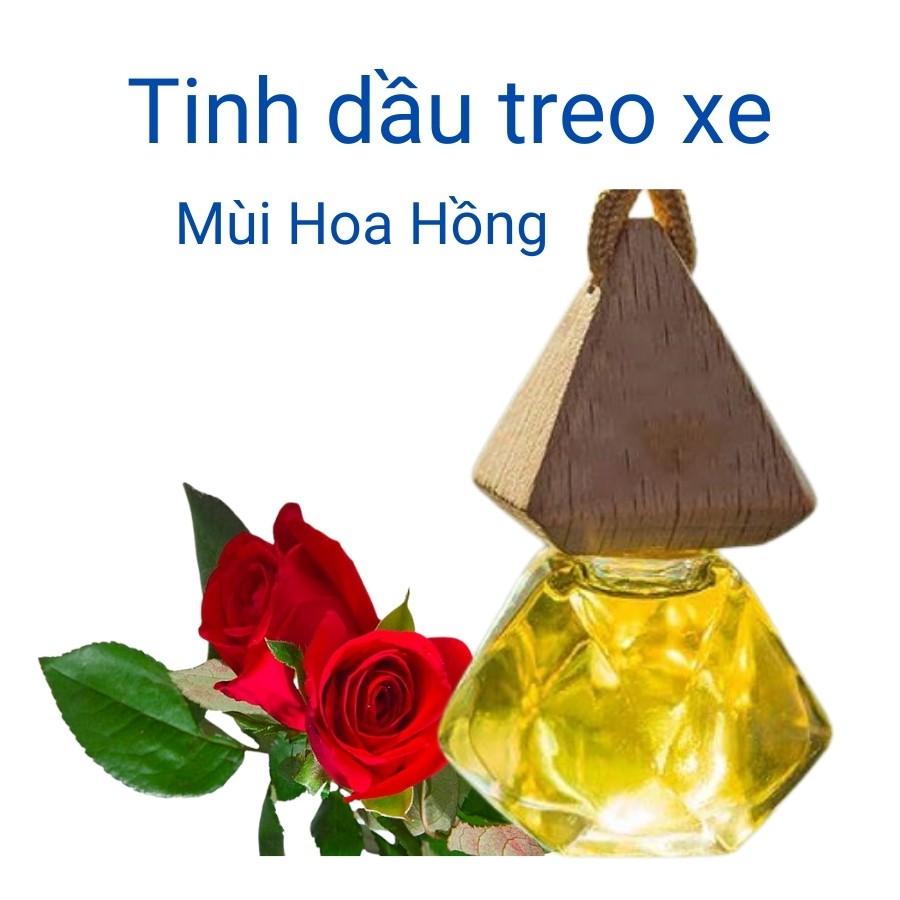 Tinh dầu treo xe ô tô mùi Hoa Hồng thiên nhiên nguyên chất treo tủ quần áo phòng ngủ 7ml MỘC Mitauto