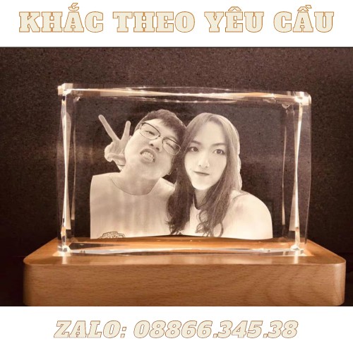 Đèn ngủ pha lê- Khắc theo yêu cầu- Món quà sinh nhật, quà tặng ny, quà tặng bạn gái đầy ý nghĩa