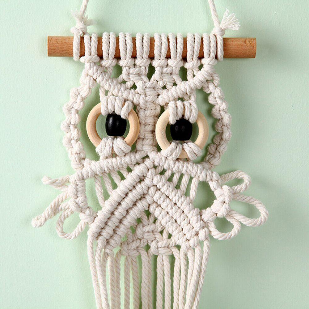 Cú Gỗ Treo Tường Trang Trí Phong Cách Boho