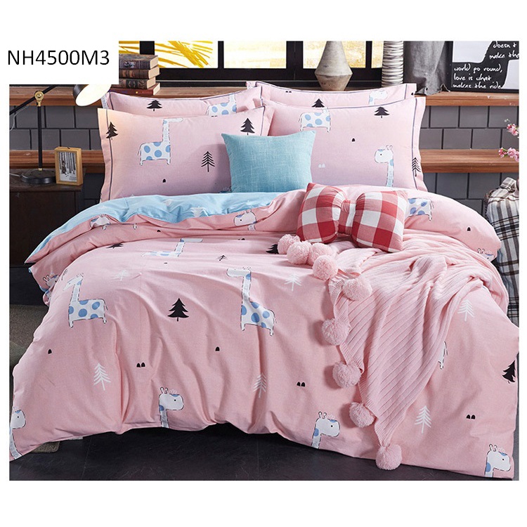 [SALE XẢ KHO] NH4500-Bộ chăn ga gối 150-180*200cm chất cotton 4CT (vỏ chăn, 2 vỏ gối, ga giường) hàng nhập