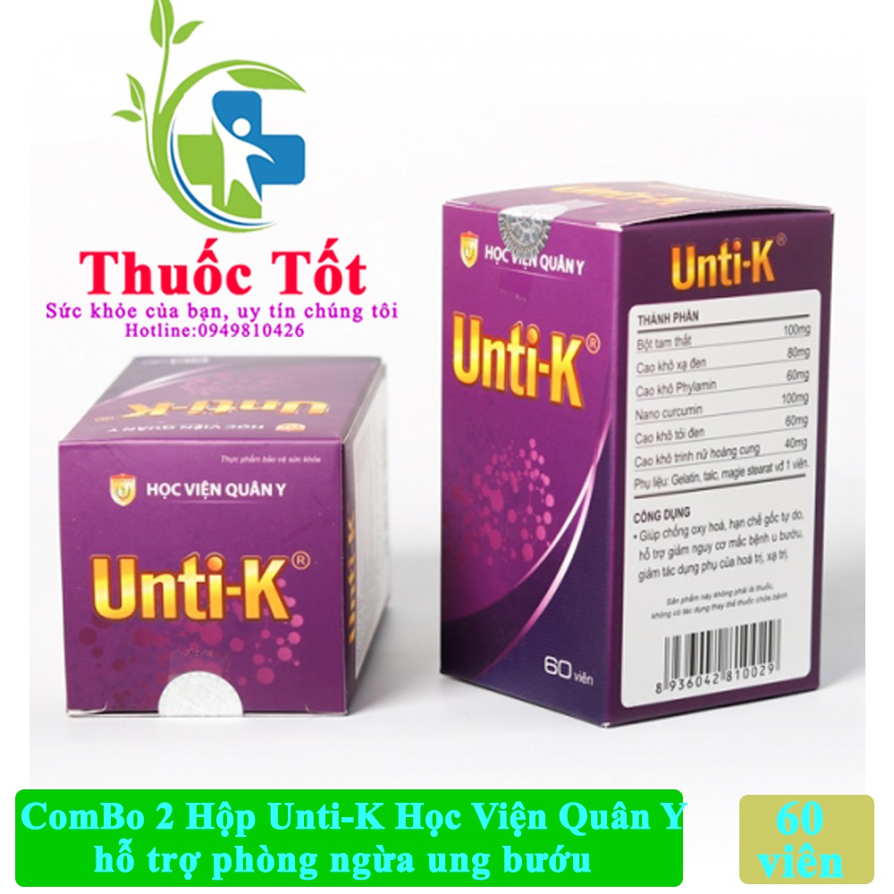 Combo 2 Hộp Unti K Học viện Quân Y💊 FREESHIP ️💊 Hỗ Trợ Bệnh Nhân Ung Thư