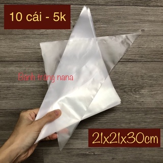 10 cái túi tam giác loại dày, kích thước 21cmx21cmx30cm.