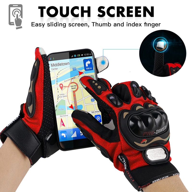 Găng tay xe máy full ngón găng tay đi phượt - găng tay dài ngón