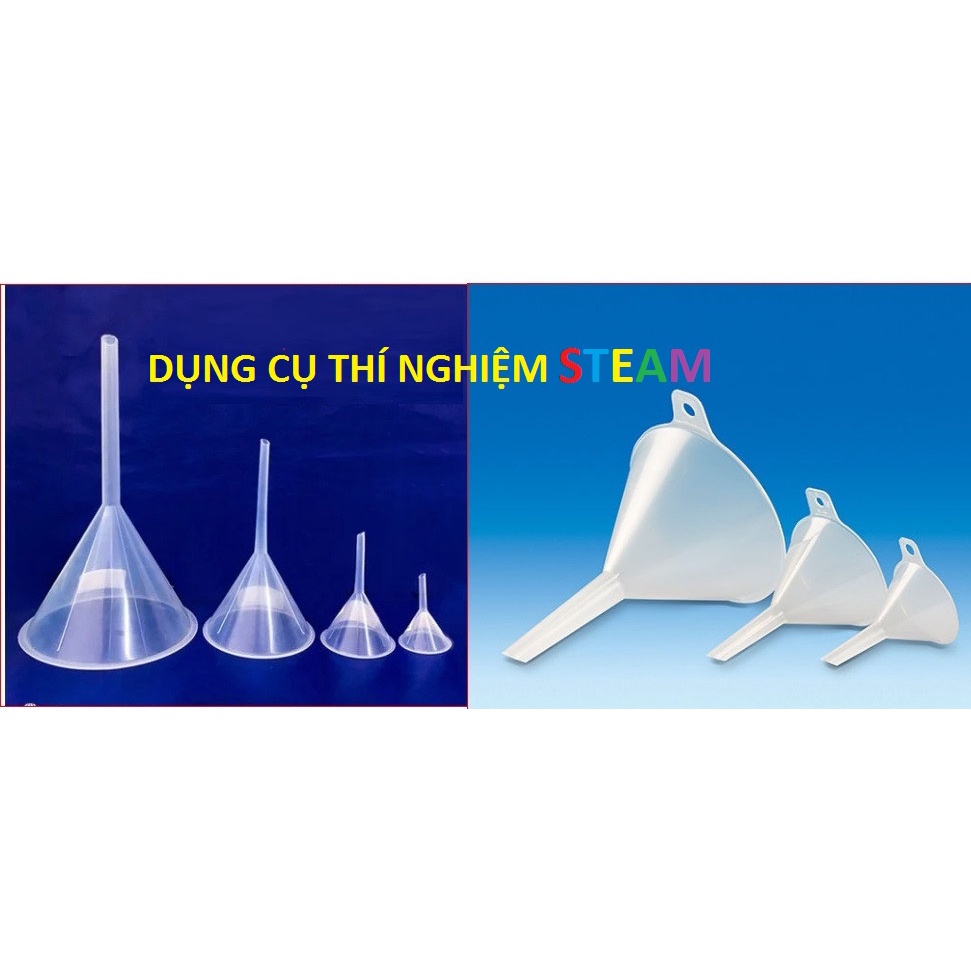Phễu nhựa nhiều size dày dặn fi 4cm, 6cm, 6.5cm, 7.5cm, 8cm, 9cm, 10cm/ phễu nhựa thí nghiệm
