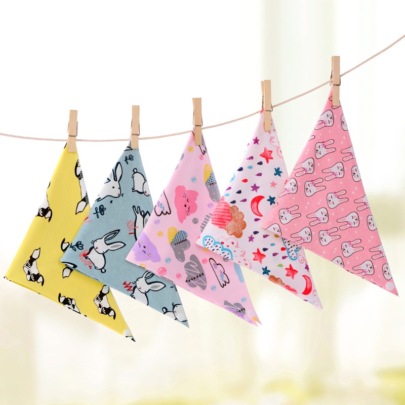 1 Yếm Ăn Tam Giác Vải Cotton Cho Bé