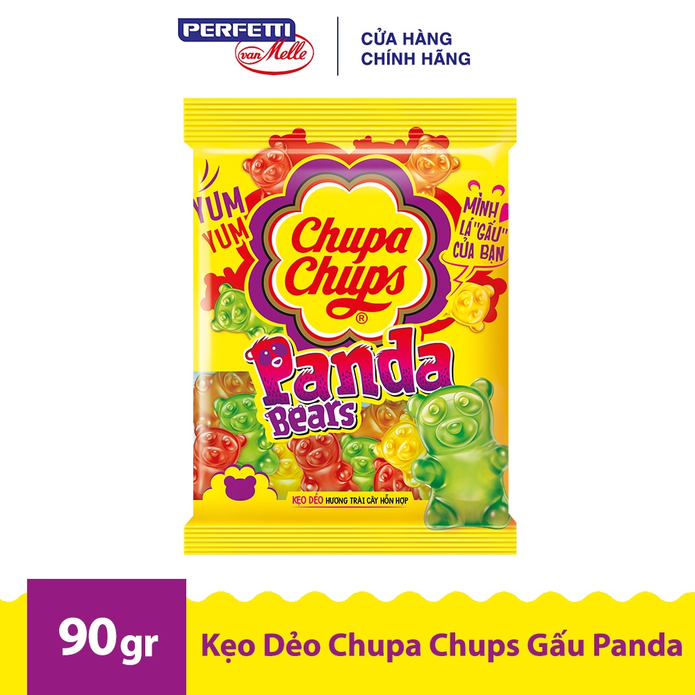 [Mã FMCGMALL -8% đơn 250K] Kẹo Dẻo Chupa Chups Gấu Panda (Gói 90g)