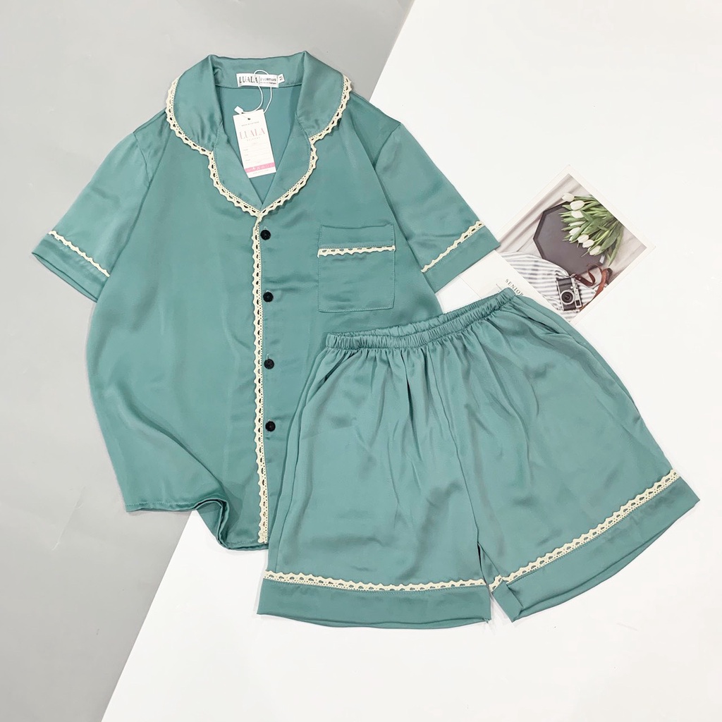 Bộ Đồ Ngủ Nữ Pijama Lụa Cộc Tay Quần Đùi Bilyy Shop BN005 | BigBuy360 - bigbuy360.vn