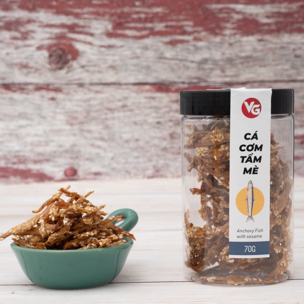 [VN xuất khẩu] Cá cơm tẩm mè ăn liền thơm giòn đặc sản miền trung Phan Thiết không tẩm gia vị ăn kèm với cơm và đồ uống | BigBuy360 - bigbuy360.vn