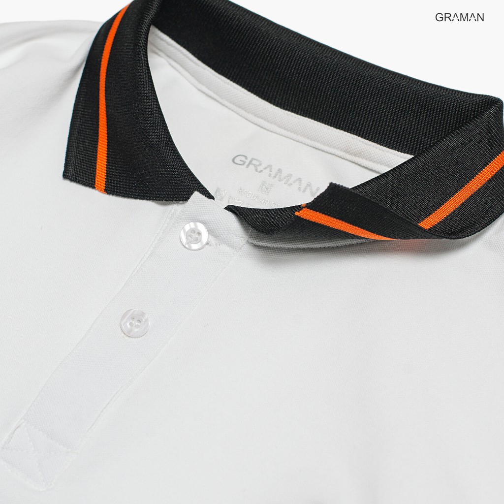 Áo polo nam thêu vương miện phối cổ kẻ dọc, chất vải Cotton co giãn ,thoáng mát GRAMAN - AP03