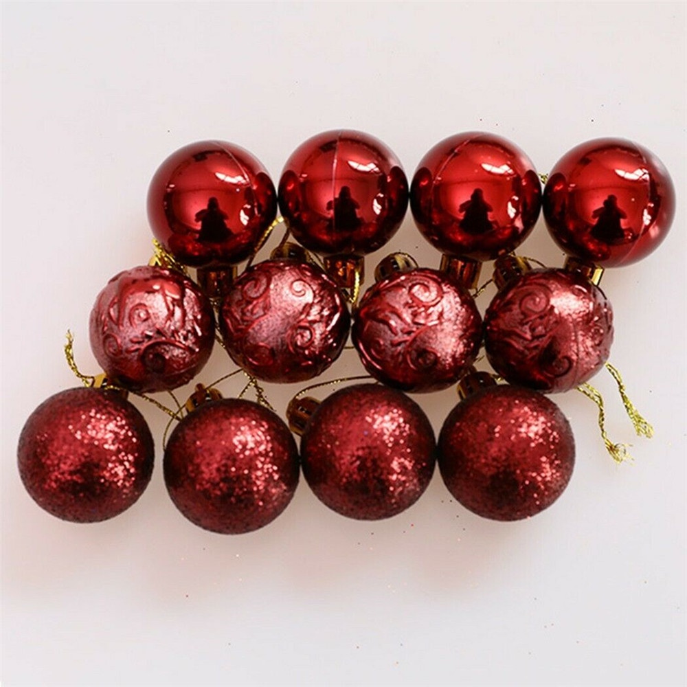 Set 12 Trái Châu Trang Trí Cây Thông Noel