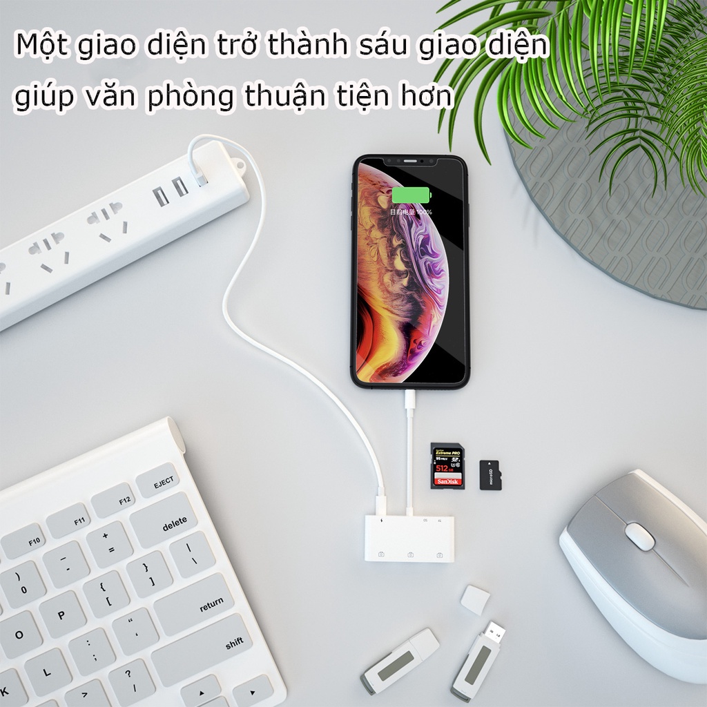 Feinodi USB OTG cổng Bộ chuyển đổi Đầu đọc thẻ nhớ Micro SD/TF/USB 3.0