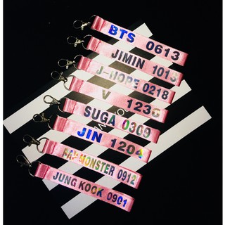 DÂY STRAP MÓC KHOÁ IDOL BTS HỒNG - DK45