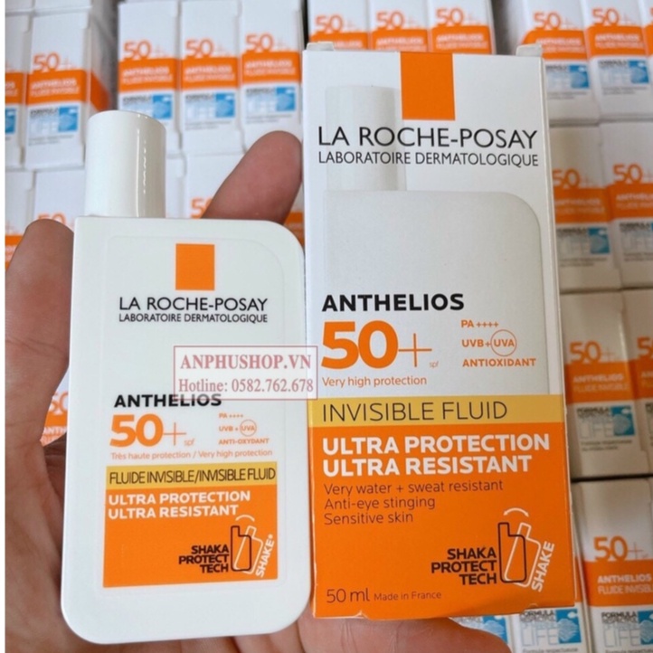 ( Hàng chính hãng )Kem chống nắng La Roche-Posay Anthelios Fluide Invisible SPF50+ 50ml dạng sữa