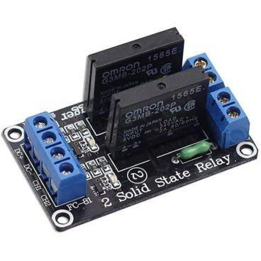 Module relay 2 kênh thể rắn SSR 5V (chống nhiễu vi điều khiển)