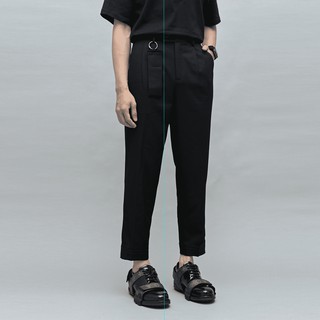 Quần dài nam ống lửng ACID Black Pleated Trousers màu đen