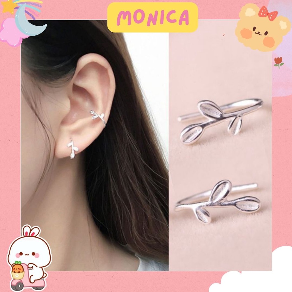 Bông tai S925 xỏ hoặc kẹp đeo được nhiều cách