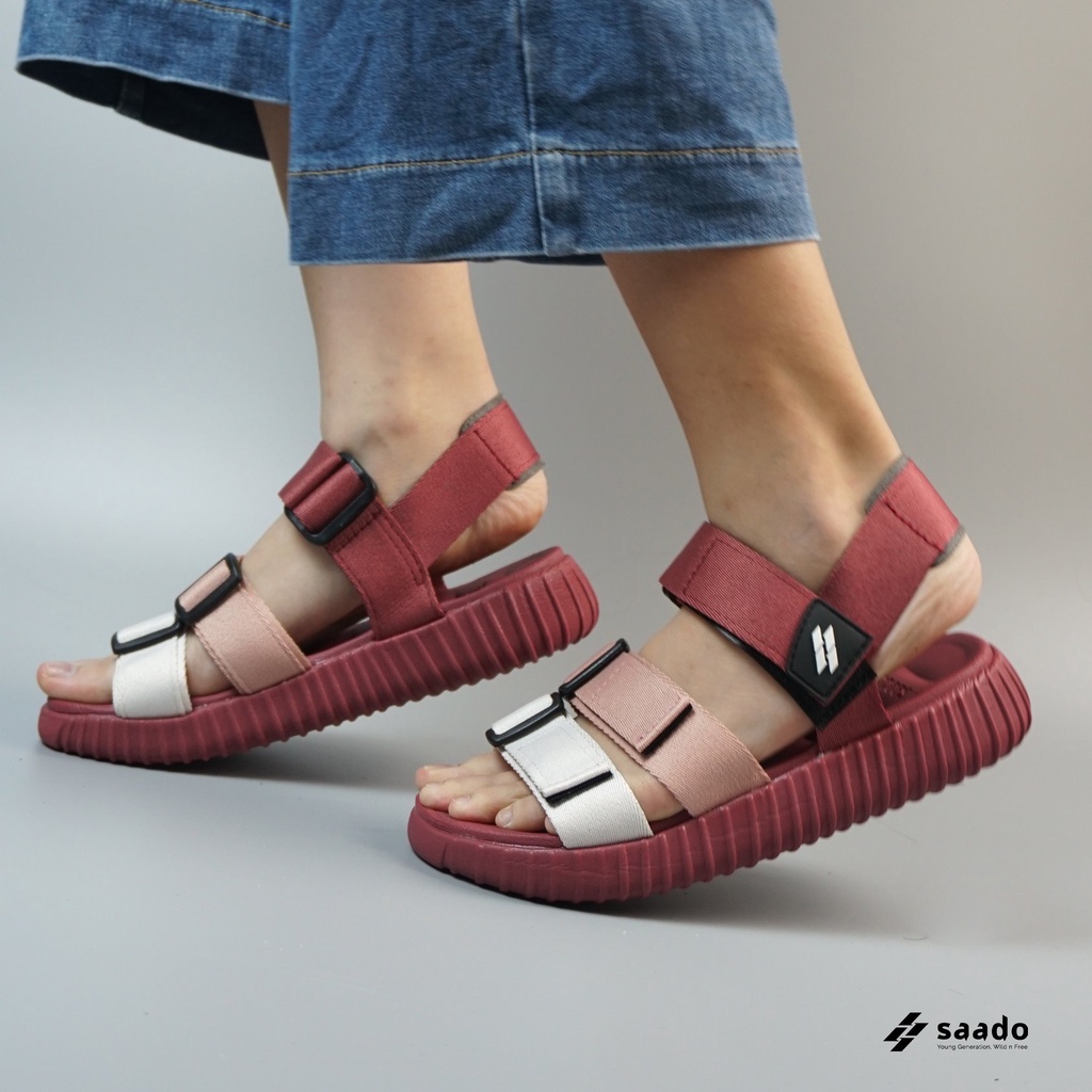 Sandal nữ Saado BC02 - màu hồng dễ thương, kiểu dáng thời trang, chất liệu nhẹ êm, nhanh khô - phù hợp đi học, đi làm