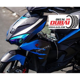 Tem Trùm Air blade Xanh Đen Monster