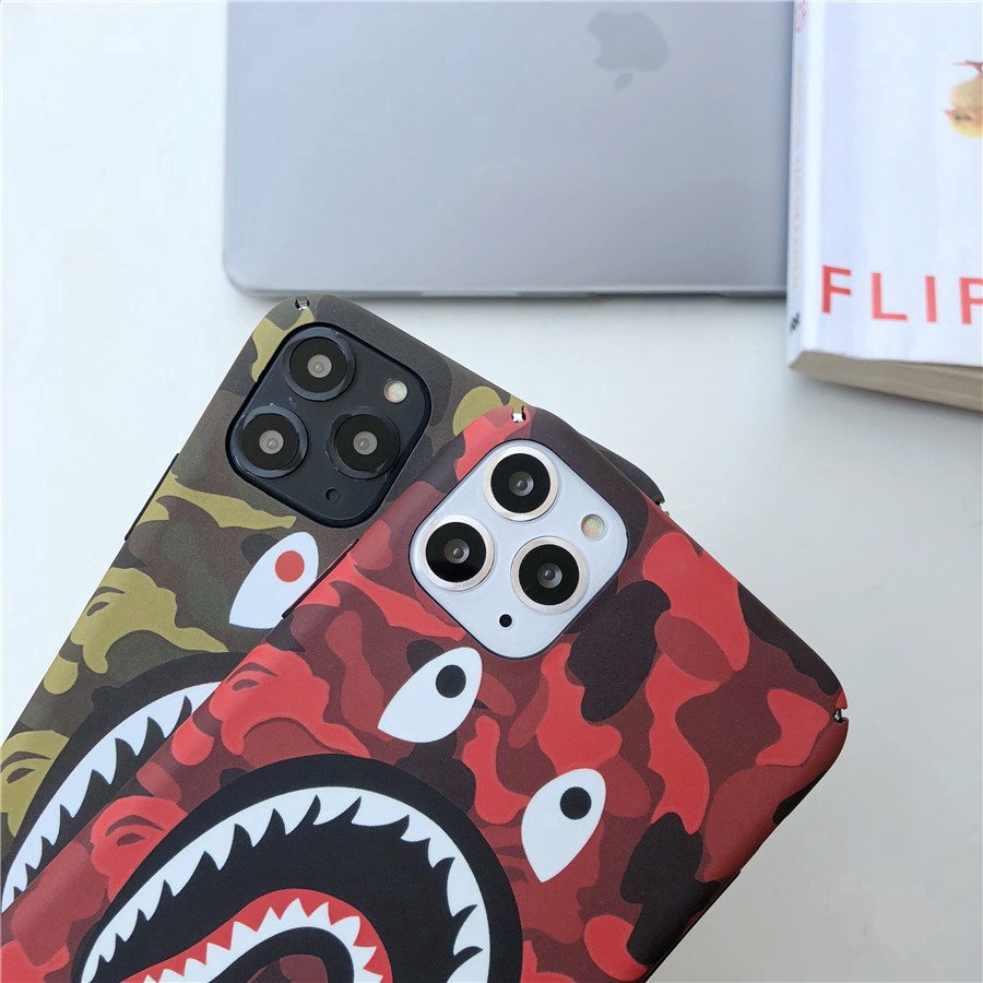 Ốp Điện Thoại Cứng In Hình Cá Mập Bape Cho Iphone 12 Pro Max 12 Mini Iphone X Xs Max Xr Iphone 11 Pro Max 6 6s Plus 7 8 Plus